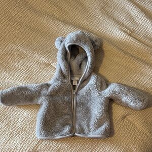 Cat & Jack Cream Fleece Baby Jacket with Bear Ears
